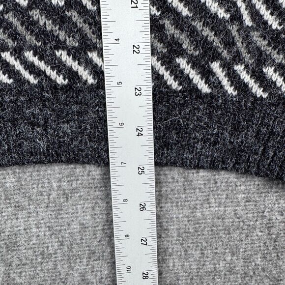 Vintage Jed Sweater Men's Medium Black Geometric Wool Knit Pullover Warm 90s - Picture 5 of 6